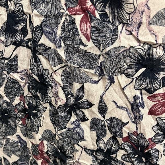 Like new-Maje Rimba Floral Monkey Print Off Shoulder High Low Midi Dress -Size 1 - Picture 12 of 12